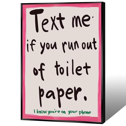 Funny Bathroom Canvas posters Retro Text Me When You Run