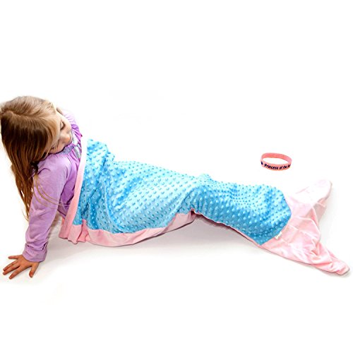 Princess of The Sea Mermaid Minky Blanket Tail and Wristband