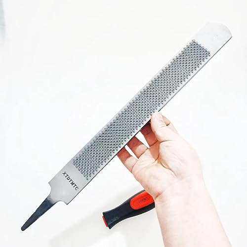 Image of Farrier Rasp File Double Sided Horseshoe File, Farrier Hoof Rasp Hoof File with Rubber Handle, Horse and Pig Hooves, Improved Precision Edge 14 inches (Approximately 35.5 Centimeters)