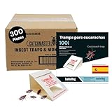 Catchmaster 100i – Trampas para Cucarachas 300 Piezas – Adhesivas sin Veneno ni Biocidas – Seguras para Niños y Mascotas – Adhesivo Natural