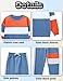 mkodopy Boys Clothes Hoodie Sweatsuits Tops and Pants Boys Fall Winter Outfits Boy Clothing Set (Blue Orange, 4-5T)