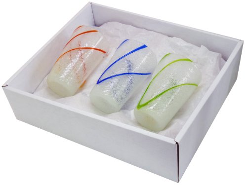Set de 3 vasos de cristal espumoso colores miniatura 2