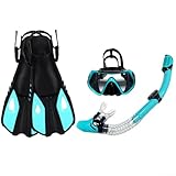 Tauchen Sie ein in Abenteuer mit unserem kompletten 3-teiligen Schnorchel-Set mit bequemer Maske und zuverlässiger Ausrüstung (L/XL schwarz und weiß)
