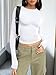 Trendy Queen Womens Long Sleeve T Shirts Fall Fashion 2025 Basic Sweatshirts Crop Tops Going Out Work Outfits Y2k Clothes White XS