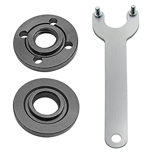 Image of Litoexpe Grinder Angle Wrench with 2 Lock Nuts | 5 /8-11 Spanner, Compatible with 4.5 inch and 5 inch Grinders, Includes Wrench and Nuts