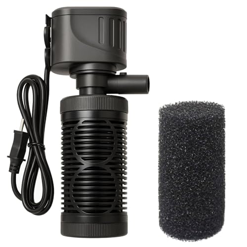 Image of Venus Aqua 6001F 4 in 1 High Power Oxygen Filter System Submersible Aquarium Filter, 15W 880 LPH Internal Power Filtration with Extra Sponge, Quiet Operation for 60-120L Fish Tanks