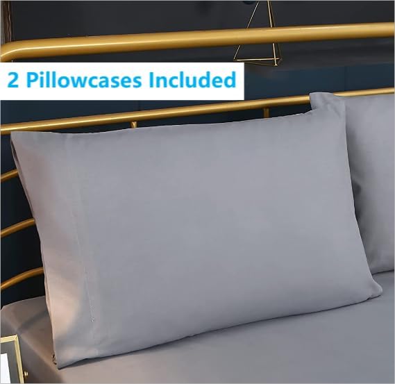 Miniatura 3 de SDIII Juego de funda de edredón de 3 piezas, color gris, funda de edredón con lazos en las esquinas y cierre de cremallera, resistente a las arrugas