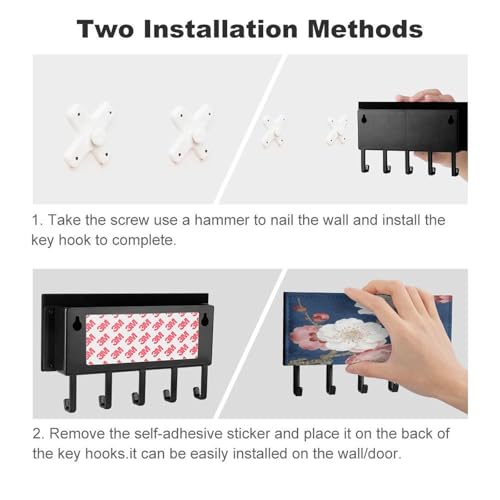 Soporte para llaves de pared organizador de correo para pasillo compacto 4
