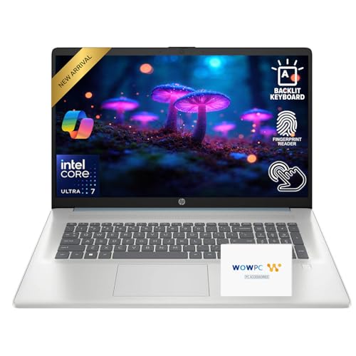 HP 17.3�C���`�^�b�`�X�N���[���m�[�g�p�\�R���AIntel Ultra 7 255U 12�R�A�A8GB DDR5�A512GB SSD�AHD+ 250 nit�f�B�X�v���C�ACopilot AI�A�o�b�N���C�g�t���L�[�{�[�h�A�w��A�����O�o�b�e���[�AWiFi