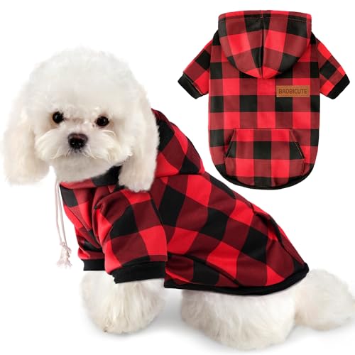 BAOBICUTE Dog Basic Hoodie Soft Dog Clothes Cold Weather Sweaters for Medium Large Dogs Cozy Fabric Warm Sweatshirt with Leash Hole for Boys