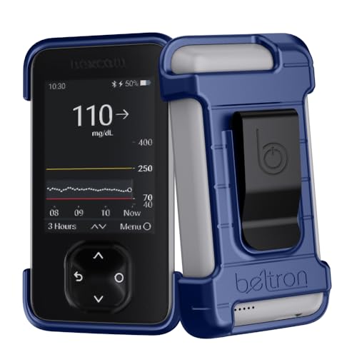 BELTRON Protective Case for Dexcom G7 Receiver with Built-in Metal Belt Clip (Strong & Durable Case Designed to Protect Dexcom G7 Receiver/Display Device) (Blue)