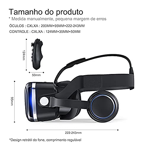 NUTOT Headset VR, Óculos 3D VR Óculos de Realidade Virtual, Anti-azul luz de luz Protected Realidade