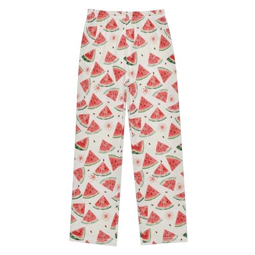Pajama Pants Lounge Sleep PJ Bottoms Sleepwear Elastic Waist Drawstring S Watermelon
