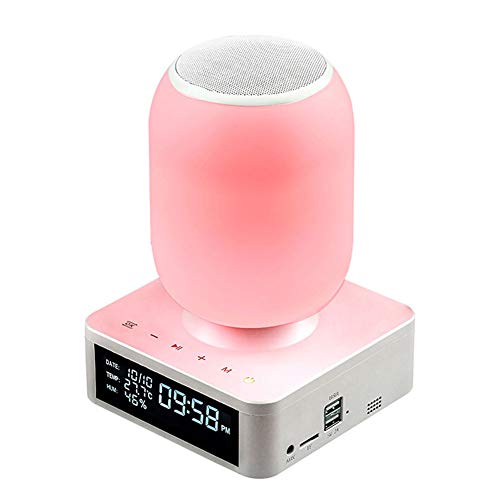 Bluetooth-Lautsprecher LED-Alarmleuchte, Drahtloses Smart-APP-Musik-Nachttischleuchte LED-Augenleuchte, USB-Aufladung