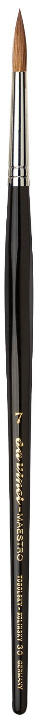 da Vinci Watercolor Series 30 Maestro Paint Brush, Round Kolinsky Red Sable, Size 7 (30-7)