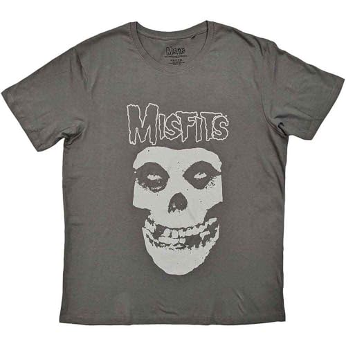 Image of Misfits T Shirt Logo and Fiend Official Unisex Charcoal Grey S
