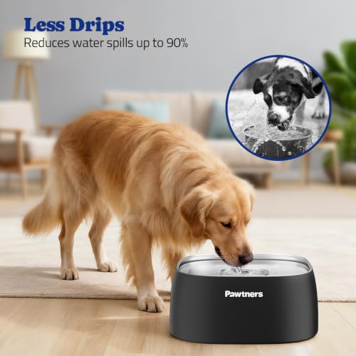 Pawtners All Stainless Steel Dog Water Bowl No Spill, 135oz/4L, Black by Pawtners - Used condition - Image 4
