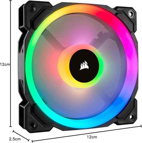 Corsair LL120 RGB, Ventilateur de Boitier Dual Light Loop RGB LED PWM 120mm (Single Pack)