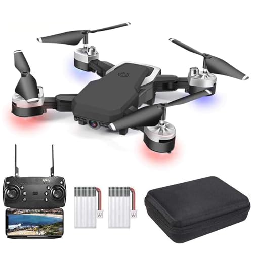 OBEST ドローン カメラ付き 日本認証済み 日本語説明書付き 4K HDカメラ WIFI FPVリアルタイム 高度維持 最大飛行時間30分 バッテリー2個 収納ケース付き ヘッドレスモード ワンキーリターン 360回転機能 折り畳み式 初心者に最適