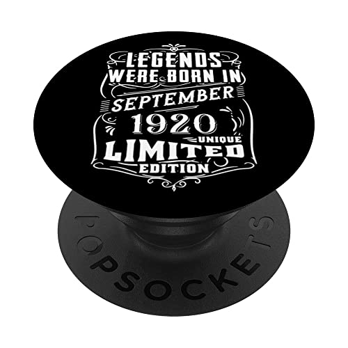 Cumpleaños Septiembre 1920 Edición Limitada Regalo Vintage PopSockets PopGrip Intercambiable