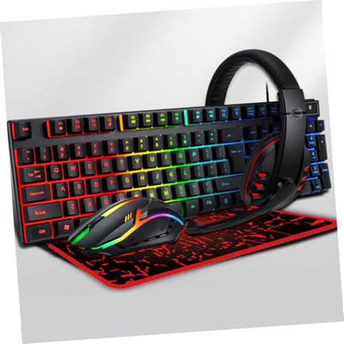 Souris ergonomique et clavier rétroéclairé casque tapis pc - 4
