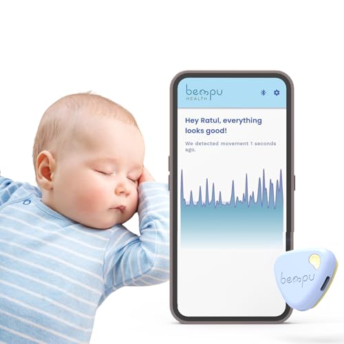 Image of Bellybutton Smart Breathing Baby Monitor for Safer Sleep with Gentle Vibration, App Notifications, Easy to Clip, Portable, Medical-Grade Materials & Non-Bulky Design (Blue)