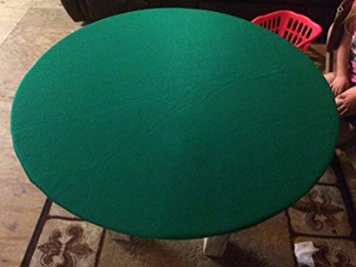 Felt Poker Table Cover - Patio Tablecloth Bonnet With Elastic Band- For Round 36 Inch Table - Patio Table (Green, 48 Inch Round) #TOP6