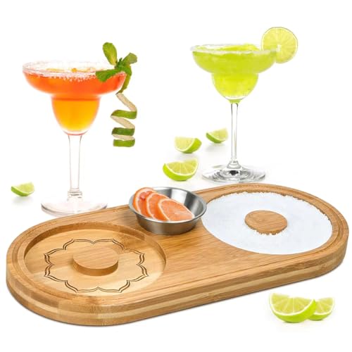 Ensemble de bar à sel et à margarita, en verre de bambou, pour cocktails, boîte à sucre et sel avec plateau à condiments, bol, accessoires de fête – Image 6