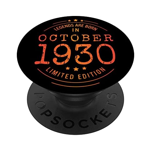Cumpleaños Octubre 1930 Edición Limitada Regalo Used Vintage PopSockets PopGrip Intercambiable
