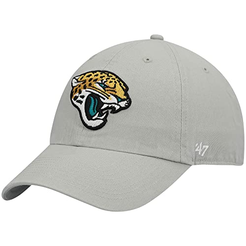 47 Men's Gray Jacksonville Jaguars Clean Up Adjustable Hat