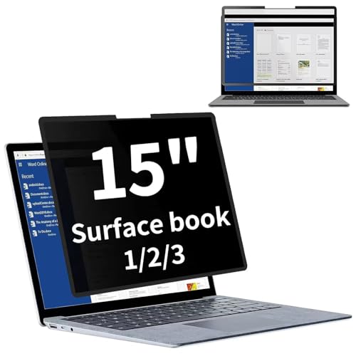 Surface Book 3/surface book2/surface book1 15インチ 用の粘着式 プライバシーフィルター 覗き見防止フィルター ブルーライトカット パソコン PC モニター 液晶保護フィルム 反射防止 着脱式 着脱簡単