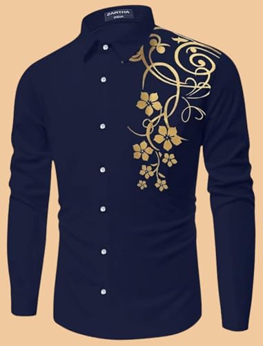Image of Combo of Men Cotton Polyester Blend Regular Fit Striped Full Sleeve Casual Shirt Pack of 2