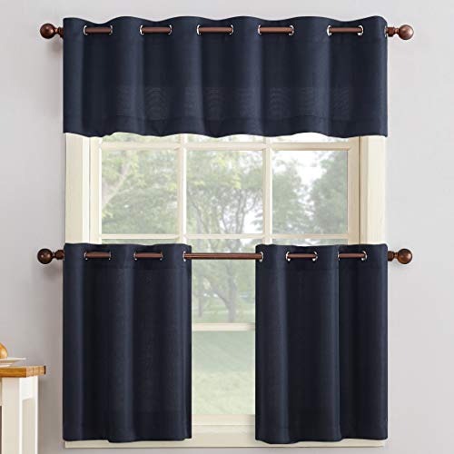 No. 918 Montego Grommet Textured Kitchen Curtain Valance, 56