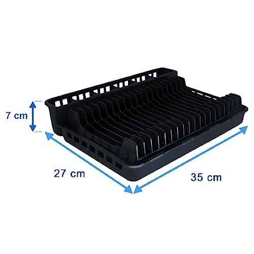 Escorredor de louça dobrável e compacto (Preto)