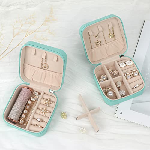 MFXIP Travel Jewelry Case Small Jewelry Box Jewelry Organizer Storage Case Portable PU Leather Mini Jewelry Travel Case for Girls Womens Earring,... - Image 5