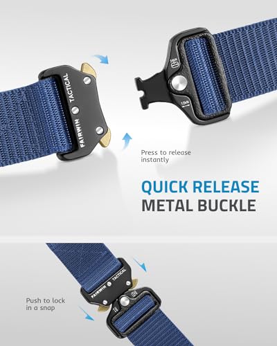 Image of FAIRWIN Tactical Belt, Military Style Webbing Riggers Web Gun Belt with Heavy-Duty Quick-Release Metal Buckle