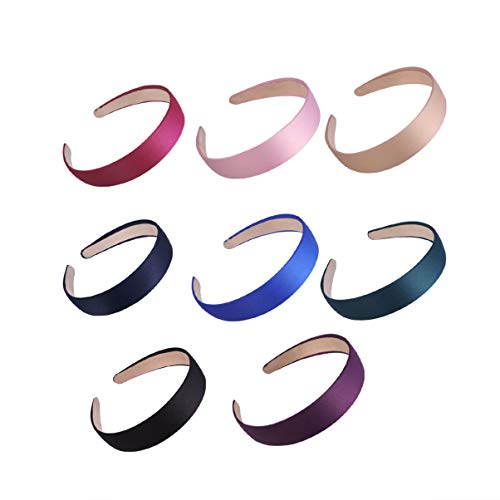 Frcolor Diadema rígida, diadema de satén ancha Diadema diadema antideslizante para niñas,...