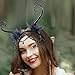 AUOCATTAIL Flower Fairy Headband Black Devil Horns Headband Butterfly Elf Tentacle Head Band with Pendants for Halloween Cosplay Carnival Fashion Hair Accessories