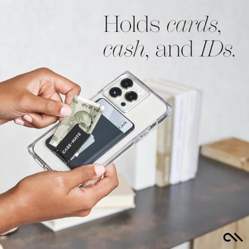 Image of Case-Mate 3in1 Magnetic Wallet for iPhone - Card Holder with Stand - Black | MagSafe Wallet Case [Holds up to 2 Cards + Cash] Detachable Magnetic Phone Card Holder for iPhone 17 Pro Max /16 /15 /14 /Pixel10