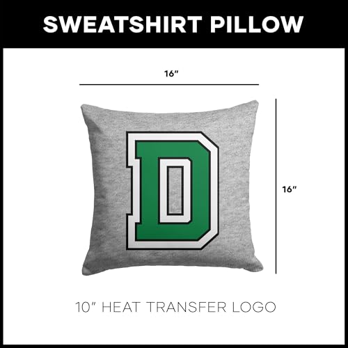 Image of Dartmouth College Big Green NCAA Sweatshirt Throw Pillow, Plush Officially Licensed Team Logo Cushion for Dorm, Couch, or Bed, Soft Cotton School Spirit Pillow, College Decor, 16 x 16 inches