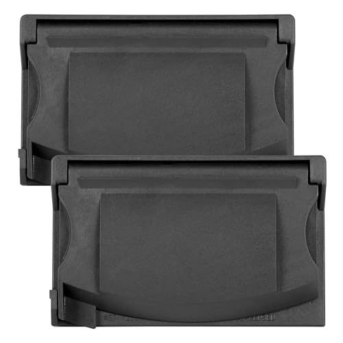 Maxxima 1-Gang Horizontal Outdoor Outlet Cover Box Black 2-Pack