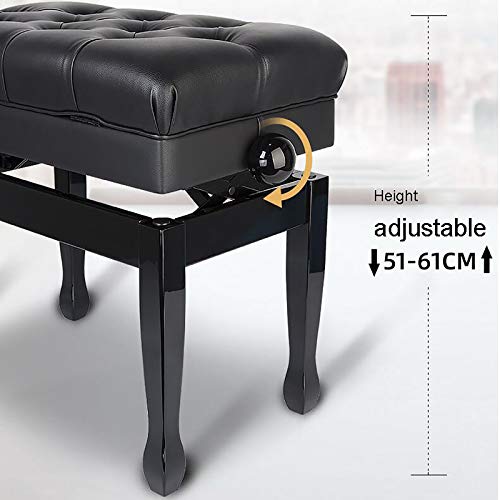 TEmkin Tabouret de Piano Banc de Piano Solo Tabouret de Piano en Bois de Luxe avec Compartiment de Rangement Tabouret de Clavier sans Dossier en Cuir réglable en Hauteur, pour Jouer à la - Les Beatles, Paul McCartney, John Lennon, RIngo Starr, George Harrison TEmkin Tabouret de Piano Banc de Piano Solo Tabouret de Piano en Bois de Luxe avec Compartiment de Rangement Tabouret de Clavier sans Dossier en Cuir réglable en Hauteur, pour Jouer à la – Image 7