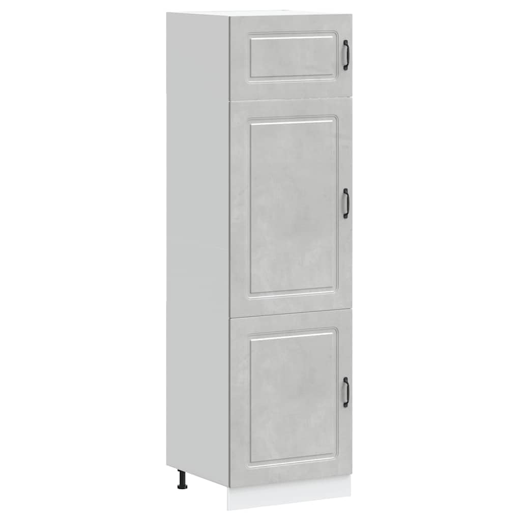 vidaXL Armoire de Cuisine Kalmar Gris béton Bois d'ingénierie, Armoire de Cuisine Blanche, Armoire de Cuisine latérale, Meuble de Cuisine autoportant