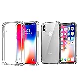 CaseHQ [2Pack] Crystal Case Compatible with iPhone Xs Max, [Shock Absorption][Crystal Clear] Case Soft TPU Bumper Slim Protective Cover Scratch-Resistant with 4 Corners Protection Clear +Gray Cover