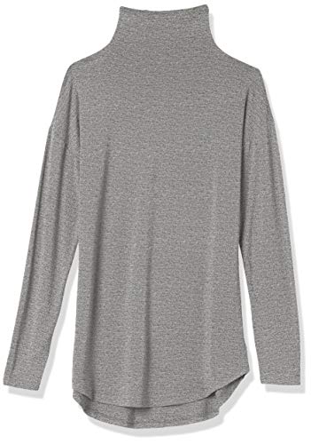 Amazon Brand - Daily Ritual Women's Jersey Long-Sleeve Funnel-Neck Shirt, Charcoal Heather, Medium #TOP4