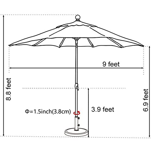 Eliteshade Usa 10-Year-Non-Fading Sunumbrella 9Ft Market Umbrella Patio Umbrella Outdoor Table Umbrella With Ventilation, Rust #TOP4