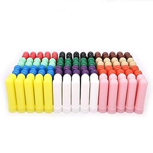 120 PCS Essential Oil Aromatherapy Blank Nasal Inhaler Tubes(Including 130 Unscented Wicks +5 Polyethylene Pipette Droppers +2 Plastic Tweezers)