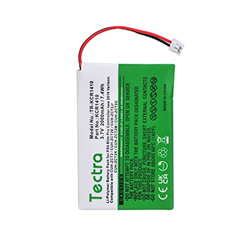 Tectra 3.7V 2000Mah Kcr1410 Battery For Sony Ps4 Slim/Pro Wireless Dual Shock Controller Cuh-Zct2, Cuh-Zct2U, New 2016 Version (Small Plug) #TOP4