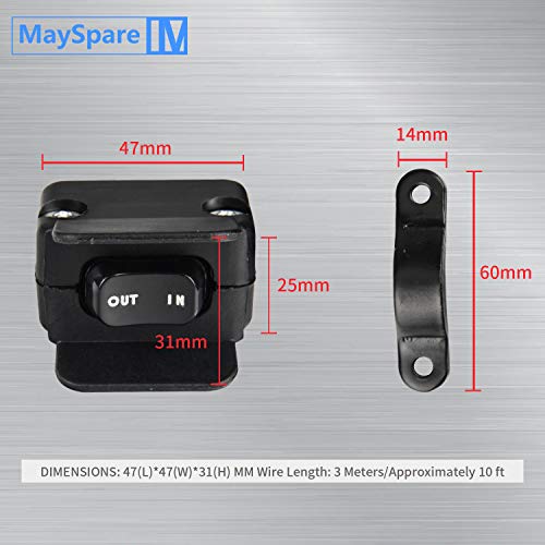 Mayspare 12V Winch Rocker Thumb Switch With Mounting Bracket For Atv Utv Handlebar Control Line Kit #TOP3
