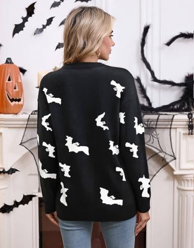 Image of Womens Cute Heart Sweater Crew Neck Long Sleeve Pullover Valentines Sweater